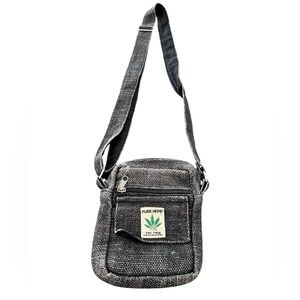 Himalayan Hemp THC Free Plain & Simple Black Handmade Crossbody Bag Nepal